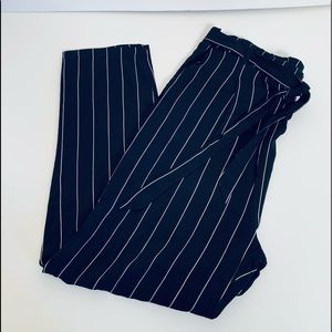 Forever 21 Black and White Paperboy Striped Pants New